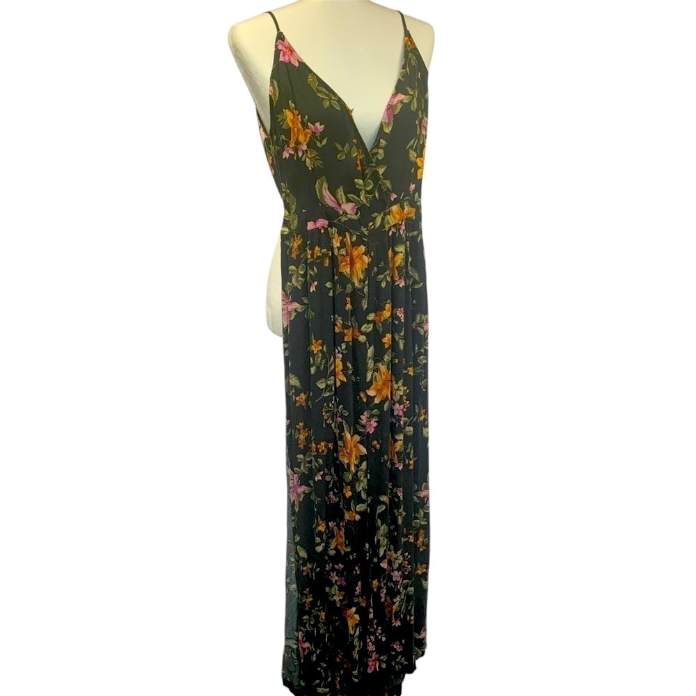 American Eagle Jumpsuit Onesy Palazzo Pant Adjusts Bold Boho Botanical Event M - Picture 4 of 11